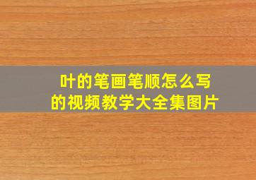 叶的笔画笔顺怎么写的视频教学大全集图片