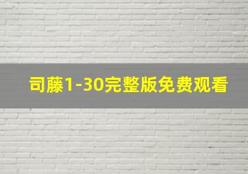 司藤1-30完整版免费观看