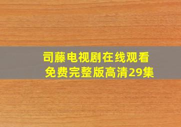 司藤电视剧在线观看免费完整版高清29集