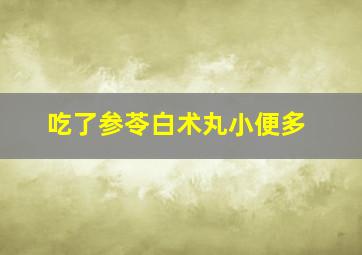 吃了参苓白术丸小便多