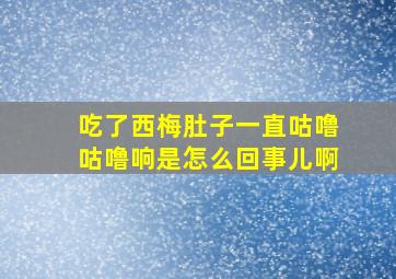 吃了西梅肚子一直咕噜咕噜响是怎么回事儿啊