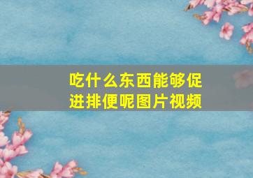 吃什么东西能够促进排便呢图片视频