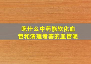 吃什么中药能软化血管和清理堵塞的血管呢