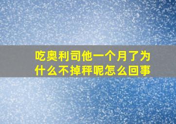 吃奥利司他一个月了为什么不掉秤呢怎么回事