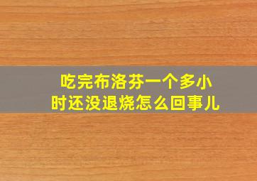 吃完布洛芬一个多小时还没退烧怎么回事儿