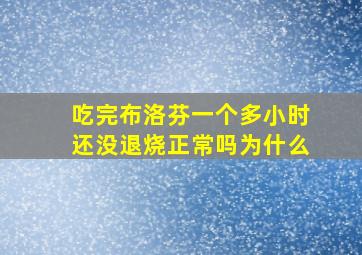 吃完布洛芬一个多小时还没退烧正常吗为什么