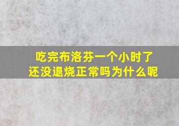 吃完布洛芬一个小时了还没退烧正常吗为什么呢