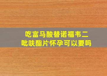 吃富马酸替诺福韦二吡呋酯片怀孕可以要吗