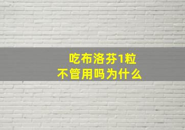 吃布洛芬1粒不管用吗为什么