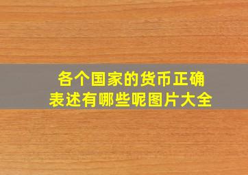 各个国家的货币正确表述有哪些呢图片大全