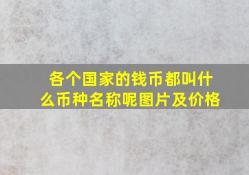 各个国家的钱币都叫什么币种名称呢图片及价格