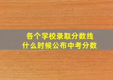 各个学校录取分数线什么时候公布中考分数