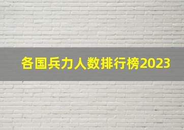 各国兵力人数排行榜2023