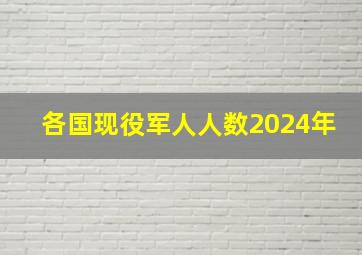 各国现役军人人数2024年