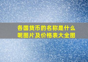 各国货币的名称是什么呢图片及价格表大全图