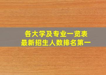 各大学及专业一览表最新招生人数排名第一