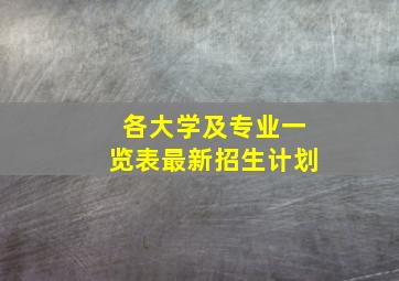 各大学及专业一览表最新招生计划