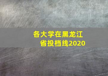 各大学在黑龙江省投档线2020