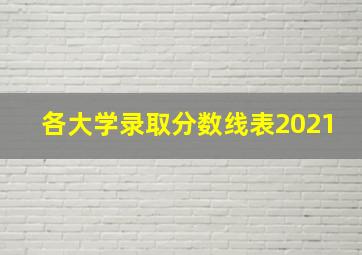 各大学录取分数线表2021