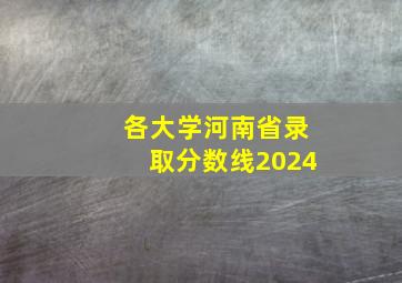 各大学河南省录取分数线2024