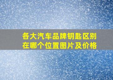 各大汽车品牌钥匙区别在哪个位置图片及价格