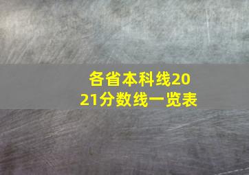 各省本科线2021分数线一览表