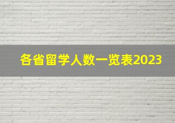 各省留学人数一览表2023