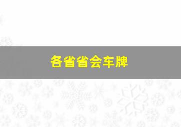 各省省会车牌