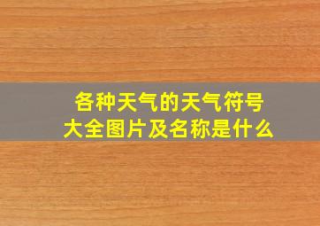 各种天气的天气符号大全图片及名称是什么