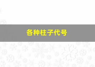 各种柱子代号