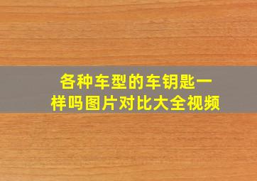 各种车型的车钥匙一样吗图片对比大全视频