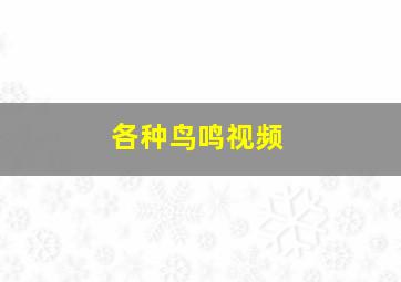 各种鸟鸣视频