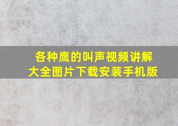 各种鹰的叫声视频讲解大全图片下载安装手机版