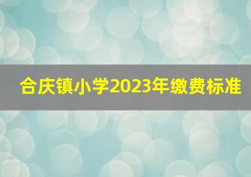 合庆镇小学2023年缴费标准