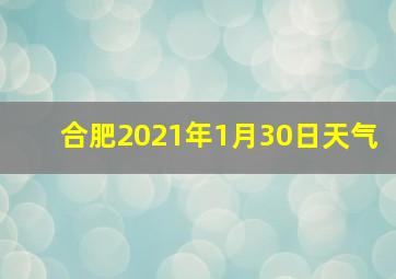 合肥2021年1月30日天气