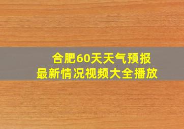 合肥60天天气预报最新情况视频大全播放