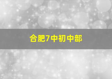 合肥7中初中部