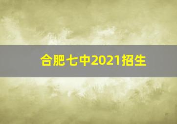 合肥七中2021招生