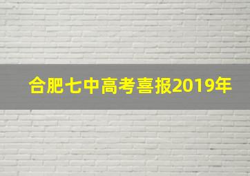 合肥七中高考喜报2019年