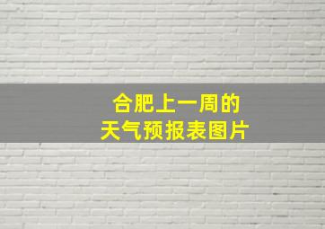 合肥上一周的天气预报表图片