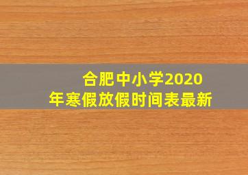 合肥中小学2020年寒假放假时间表最新