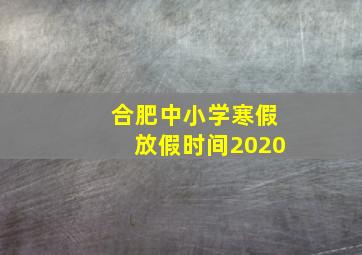 合肥中小学寒假放假时间2020