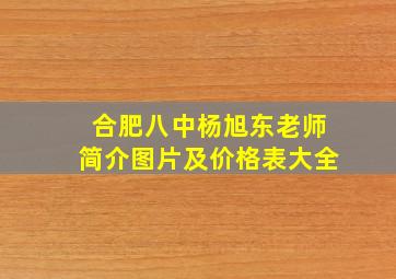 合肥八中杨旭东老师简介图片及价格表大全