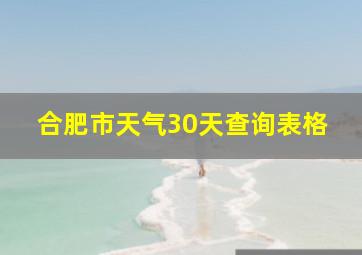 合肥市天气30天查询表格