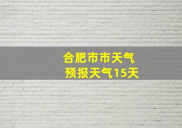 合肥市市天气预报天气15天