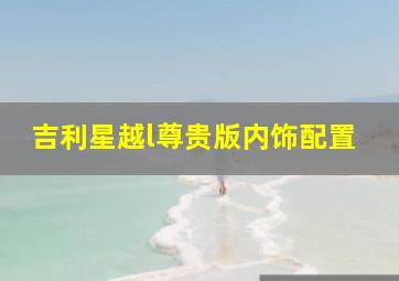 吉利星越l尊贵版内饰配置