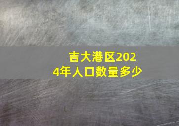 吉大港区2024年人口数量多少