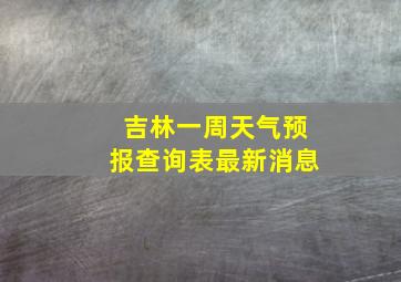 吉林一周天气预报查询表最新消息