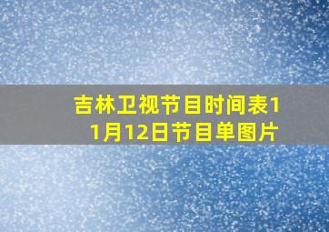 吉林卫视节目时间表11月12日节目单图片