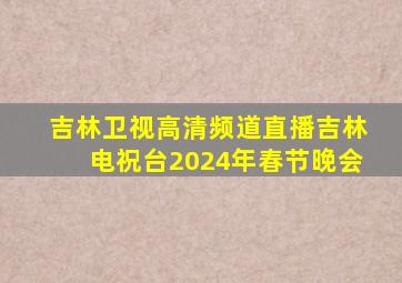 吉林卫视高清频道直播吉林电祝台2024年春节晚会